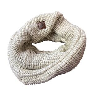 The North Face Wide Knit Infinity Scarf Cream Tan White‎ One Size